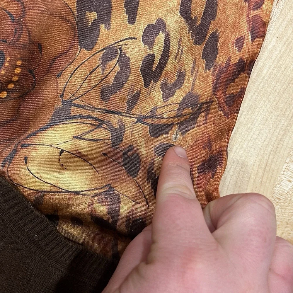 Vintage 90s Layered‎ Sweater Vest Blouse, Brown/Leopard, Women's Size Large